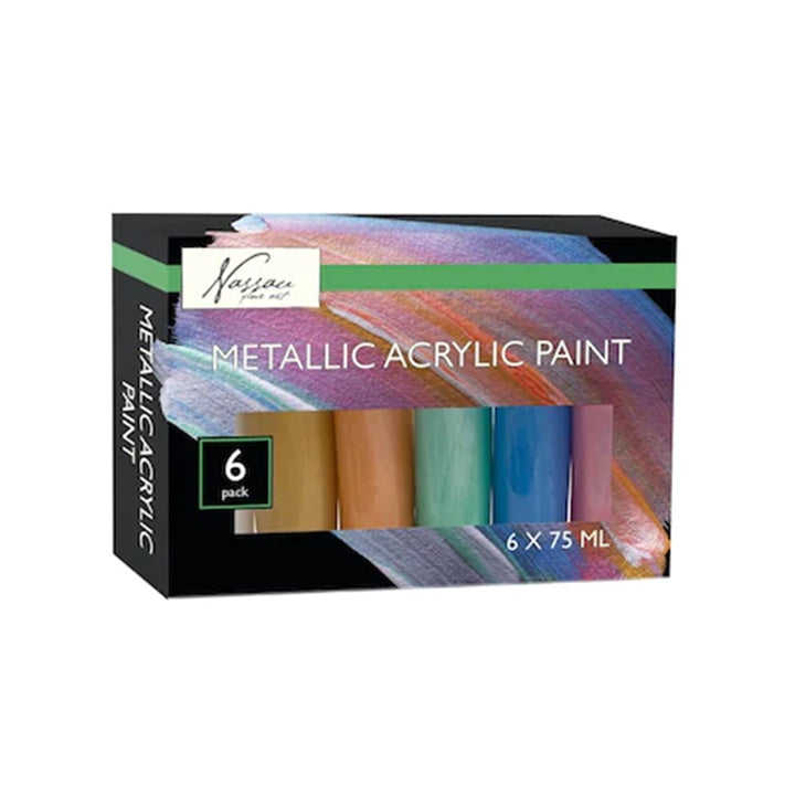 Nassau Acrylfarben Metallic Set 6x75ml | ARTMIE