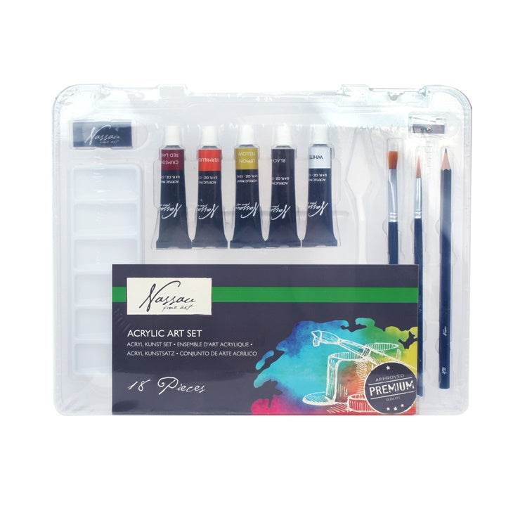 Nassau Fine Art Acrylfarben-Set mit 18 Teilen im Koffer | ARTMIE