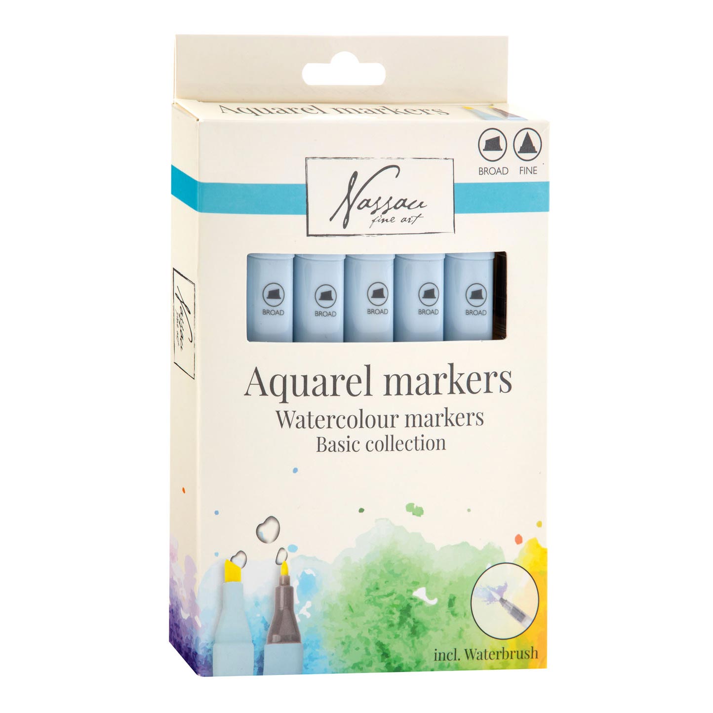 Nassau Fine Art Aquarellmarker Set mit Wassertankpinsel | ARTMIE
