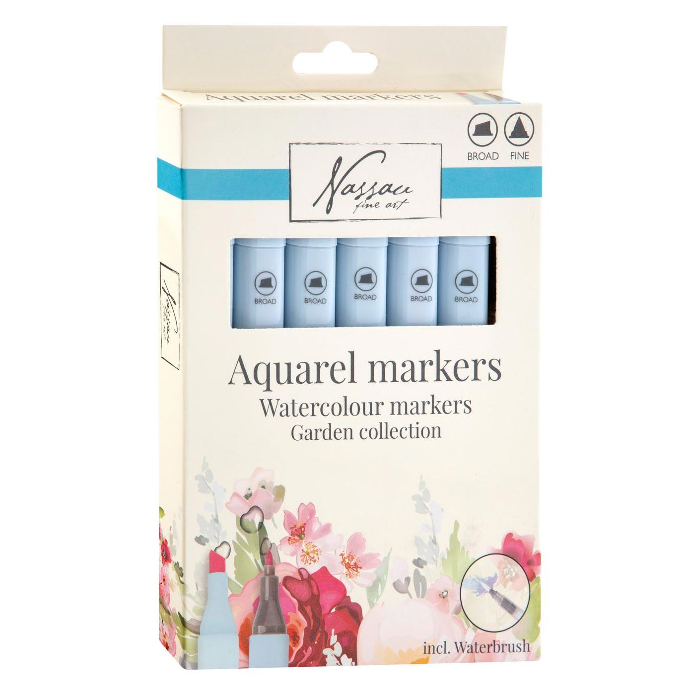 Nassau Fine Art Aquarellmarker-Set Garden Collection mit Wassertankpinsel | ARTMIE