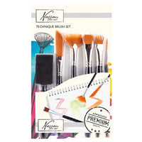 Nassau Fine Art Pinselset mit 7 verschiedenen Pinseln und Spachtel | ARTMIE