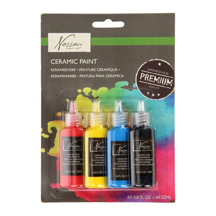 Nassau Fine Art Porzellanfarben-Set 4 x 22 ml für Glas und Porzellan | ARTMIE
