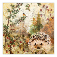 Öko-Serviette für Decoupage mit herbstlichem Igel-Motiv | ARTMIE