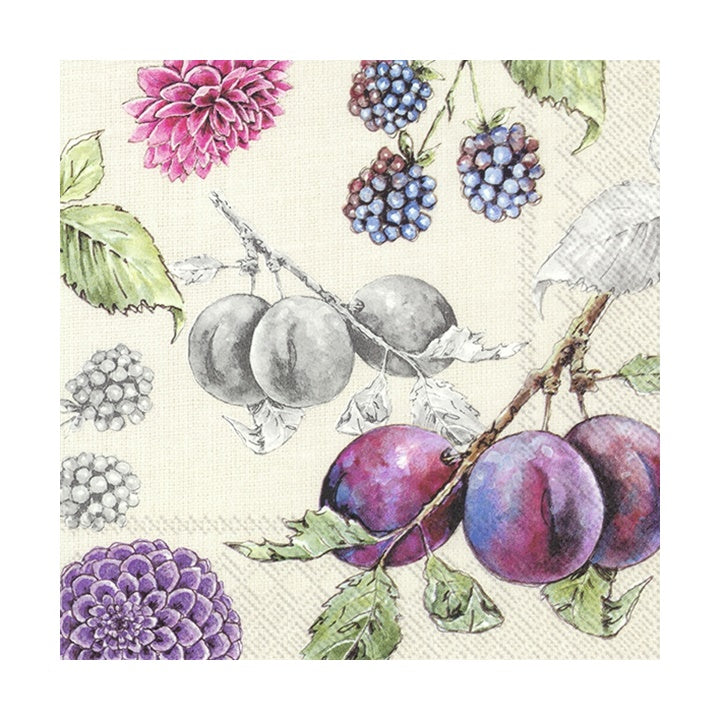 Öko-Servietten für Decoupage mit Pflaumen-Motiv | ARTMIE