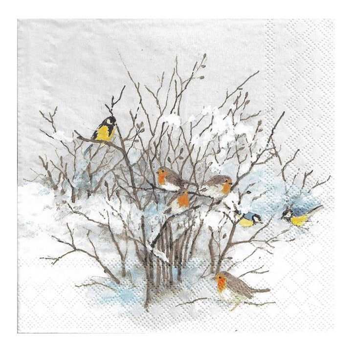 Öko-Servietten für Decoupage mit Vogel-Motiv auf Zweigen | ARTMIE