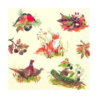 Öko-Servietten für Decoupage Autumn Wildlife mit herbstlichem Tiermotiv | ARTMIE