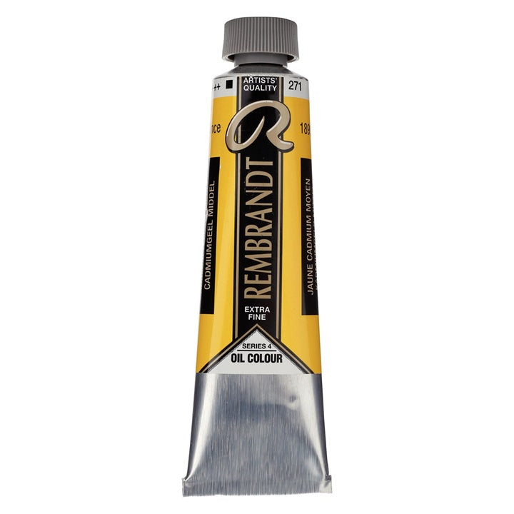 Sortiment der Rembrandt Ölfarben in verschiedenen Farbtönen und 40 ml Gebinden.
