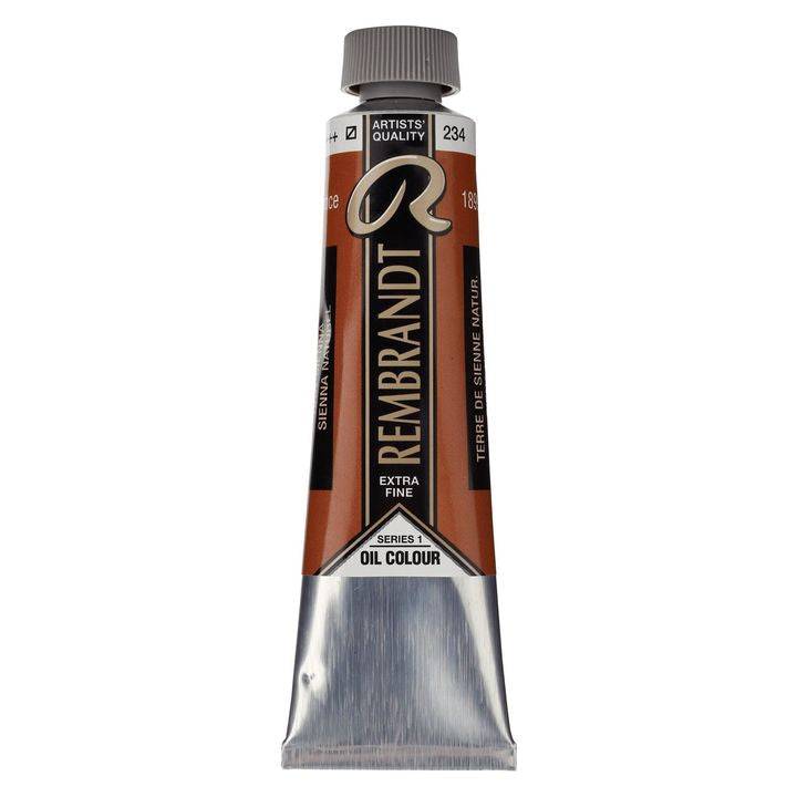 Sortiment der Rembrandt Ölfarben in verschiedenen Farbtönen und 40 ml Gebinden.