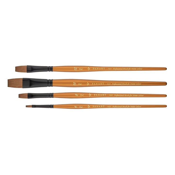 PanArt 1121 - flacher Aquarellpinsel aus Synthetik-Sobel | verschiedene Größen