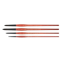 Runder Acrylpinsel PanArt 3302 mit weinroten Synthetikfasern | ARTMIE