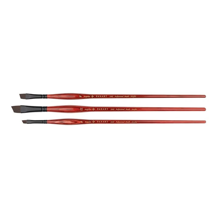 PanArt 3362 Eckpinsel für Acrylmalerei mit langem Holzgriff | ARTMIE