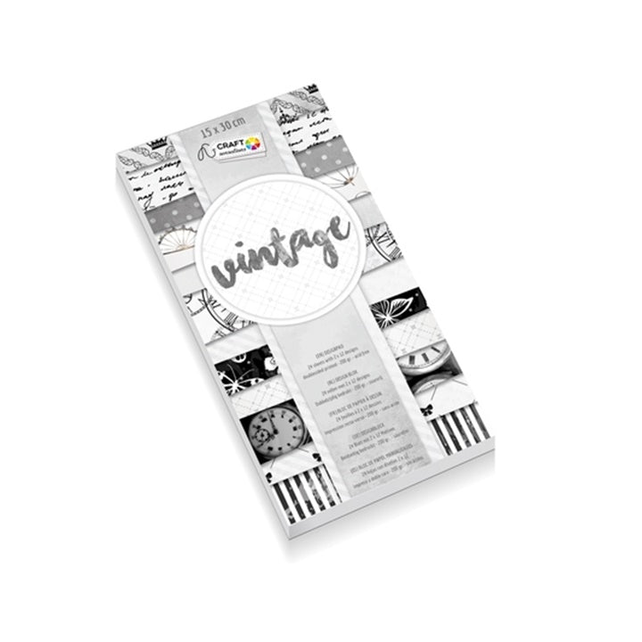 Craft Sensations gemustertes Scrapbooking-Papier | verschiedene Designs | Vintage Grau