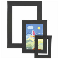 Passepartout-Set A3, A4 & A5 – 75 Stück | verschiedene Farben | schwarz