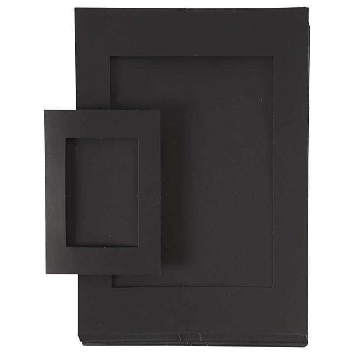 Passepartout Set A4 & A6 - 120 Stück | verschiedene Farben | schwarz