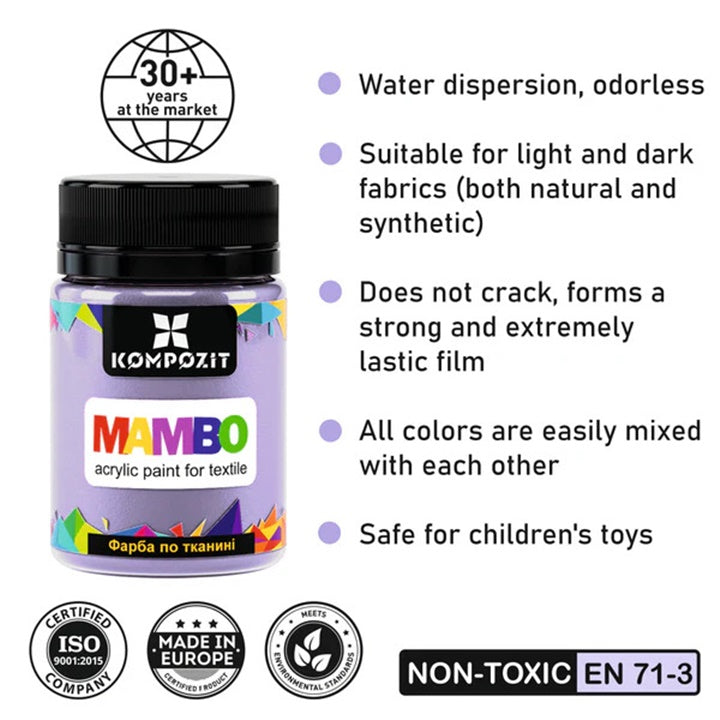Pastell-Textil- und Lederfarbe MAMBO 50 ml