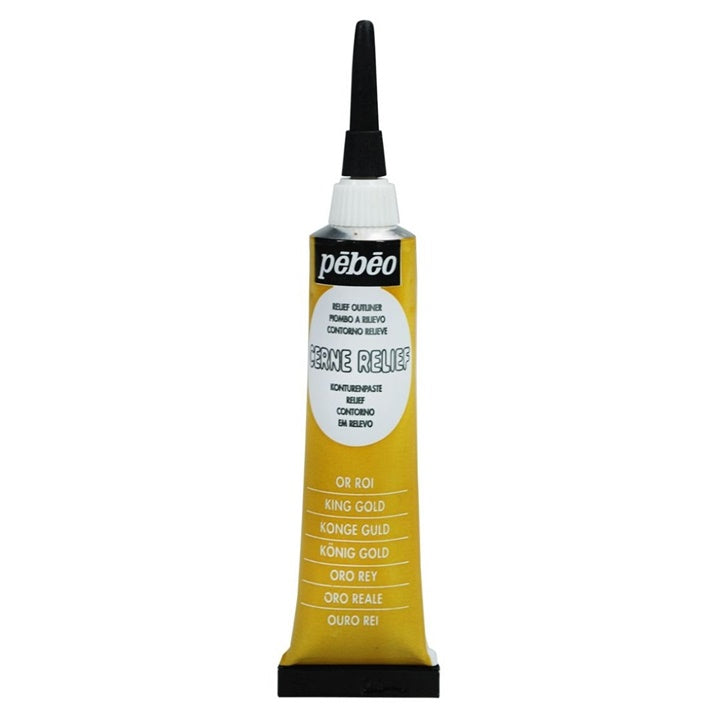 Pebeo Cerne Relief Konturpaste auf Glasoberfläche zur Begrenzung von Farbflächen.