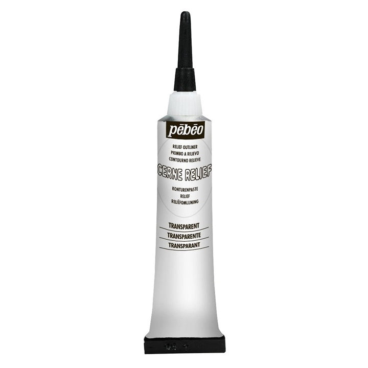 Pebeo Cerne Relief Konturpaste auf Glasoberfläche zur Begrenzung von Farbflächen.