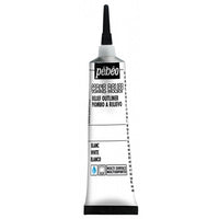 Pebeo Cerne Relief Konturpaste auf Glasoberfläche zur Begrenzung von Farbflächen.