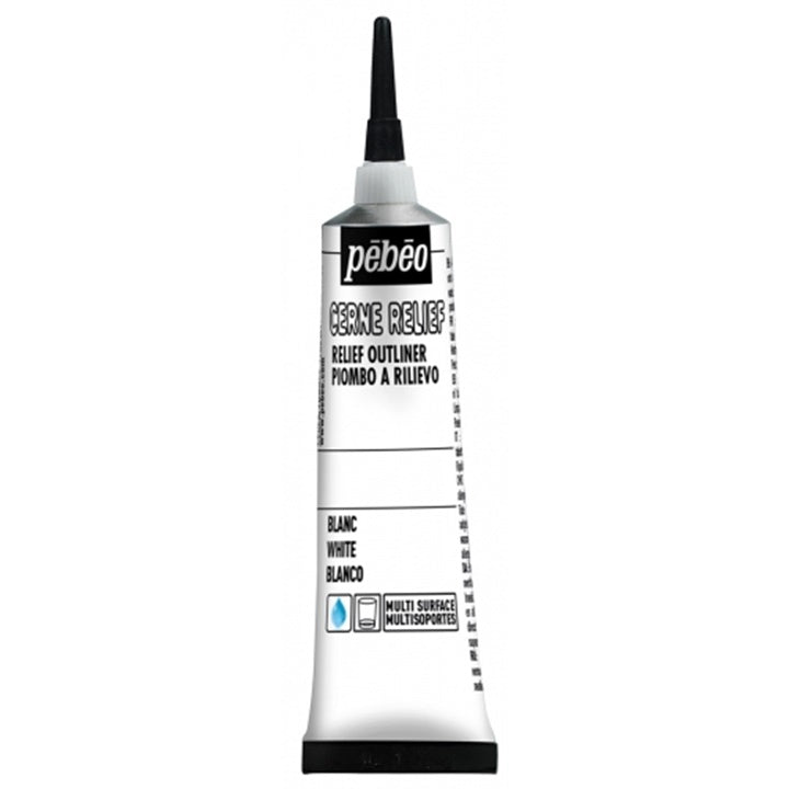 Pebeo Cerne Relief Konturpaste auf Glasoberfläche zur Begrenzung von Farbflächen.