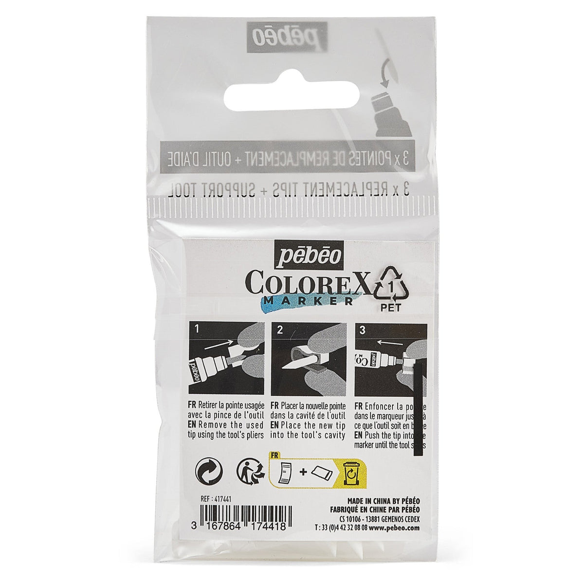 Pebeo Colorex Ersatzspitzen für Marker 1 mm – 3er-Set