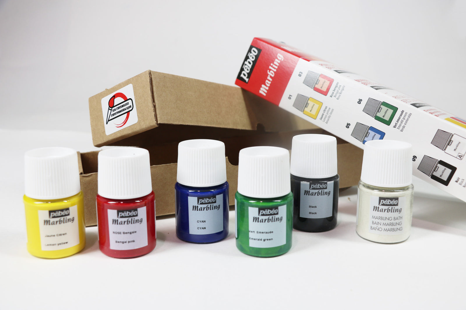 Pebeo Marbling Marmorierfarben-Set 6 x 20 ml
