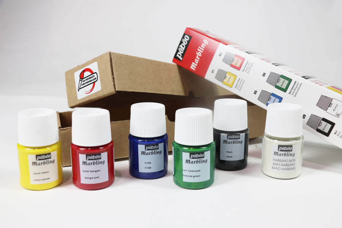 Pebeo Marbling Marmorierfarben-Set 6 x 20 ml