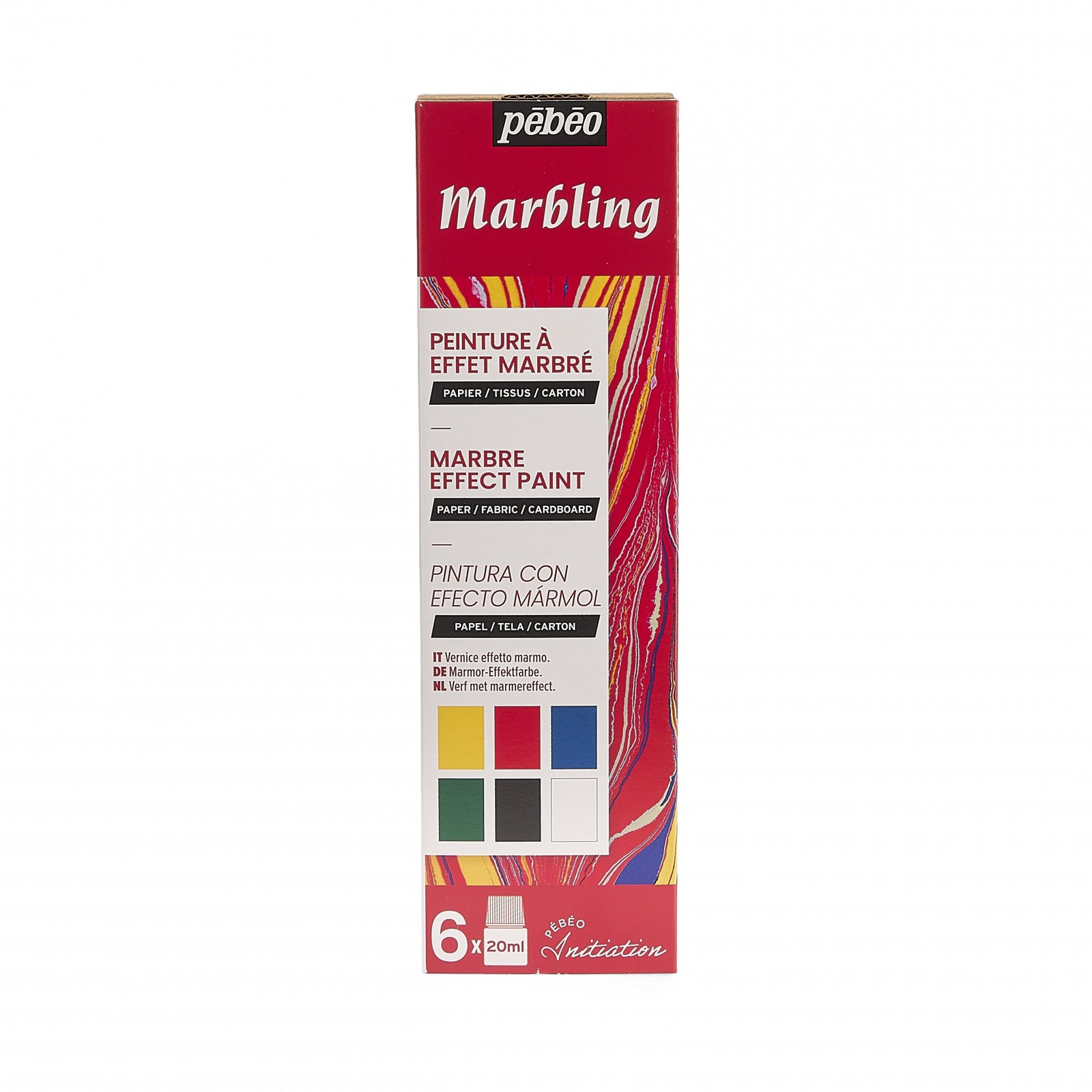 Pebeo Marbling Marmorierfarben-Set 6 x 20 ml