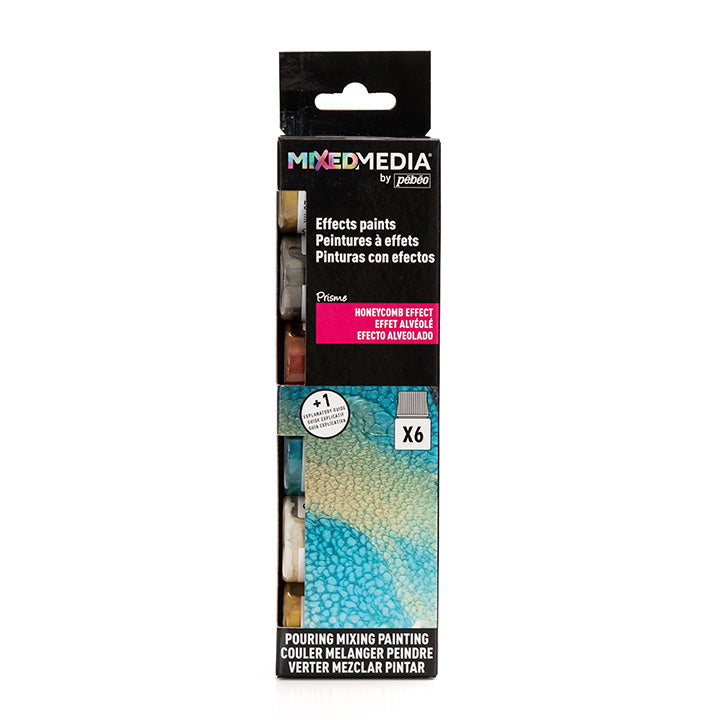 Pebeo Mixed Media Prisme Effektfarben-Set mit 6 Farben für Waben-Effekte | ARTMIE