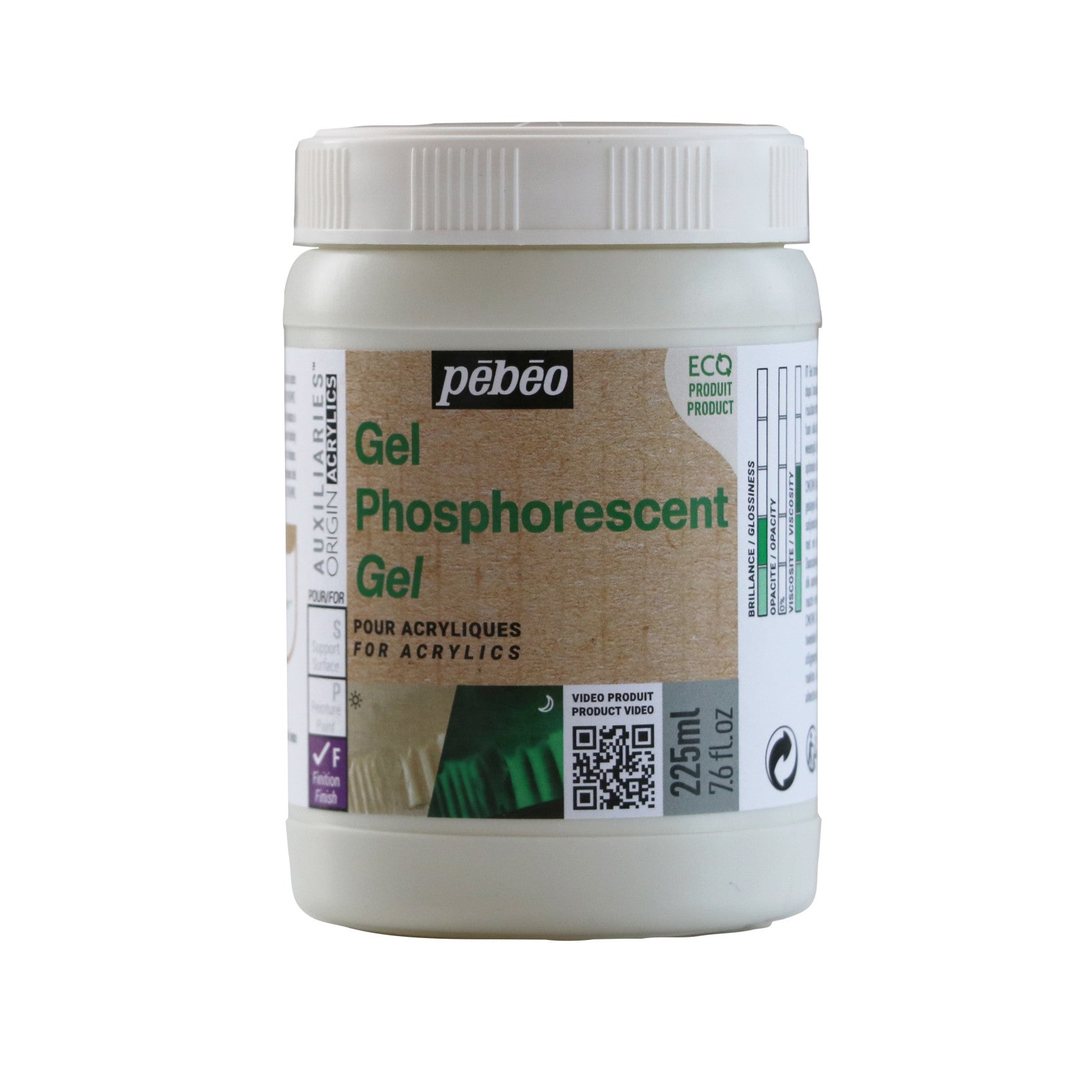 Pebeo Origin phosphoreszierendes Acrylgel 225 ml – Grün