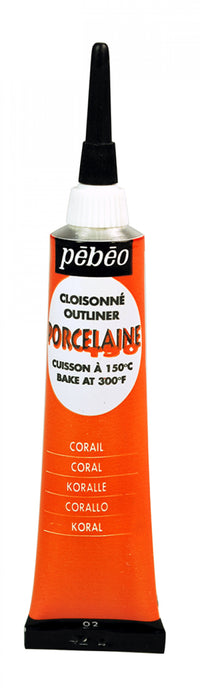 Pebeo Porcelaine 150 Relief-Konturenfarbe für Porzellan 20 ml – Koralle