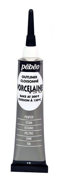 Pebeo Porcelaine 150 Relief-Konturenfarbe für Porzellan 20 ml – Zinn