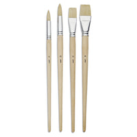 Pebeo Universal-Pinselset Golden Taklon 4-teilig flach und rund