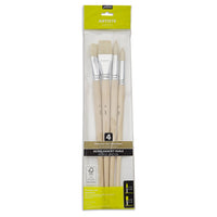 Pebeo Universal-Pinselset Golden Taklon 4-teilig flach und rund