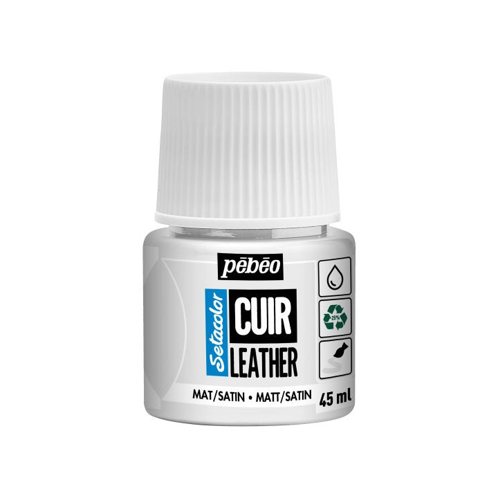 Pebeo Setacolor Lederfarbe matt/satin 45 ml – reinweiß