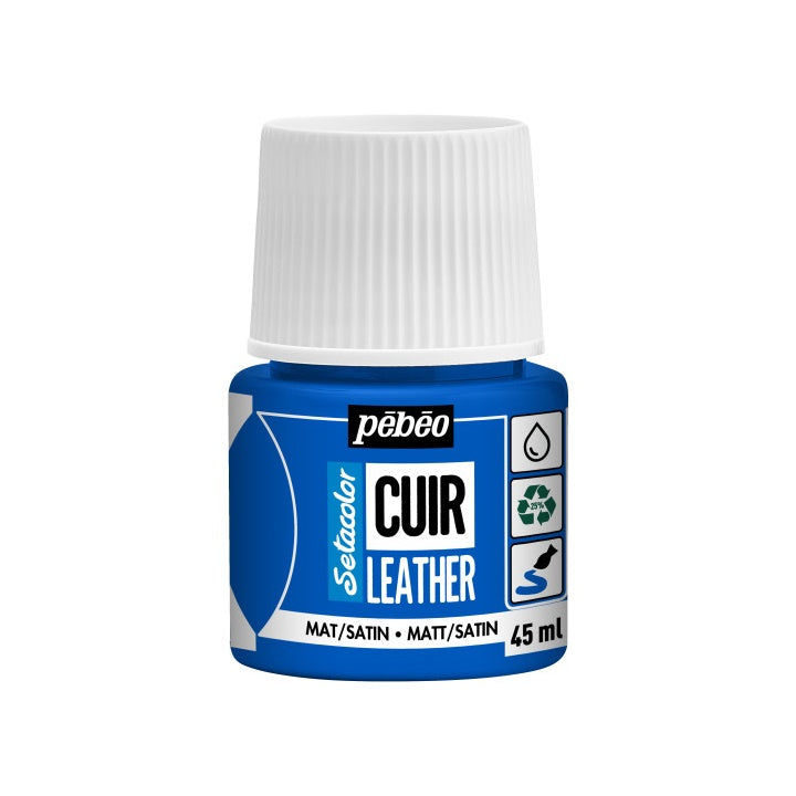 Pebeo Setacolor Lederfarbe matt/satin 45 ml – Ozeanblau