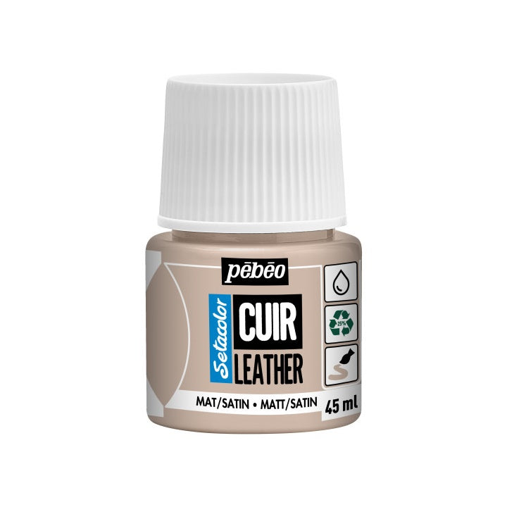Pebeo Setacolor Lederfarbe matt/satin 45 ml – graubraun