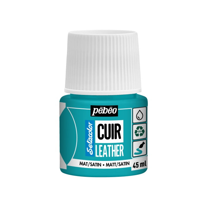 Pebeo Setacolor Lederfarbe matt/satin 45 ml – Türkis Blau