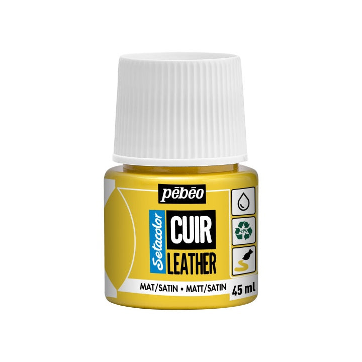 Pebeo Setacolor Lederfarbe matt/satin 45 ml – lebhaftes Gelb