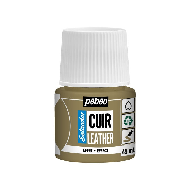 Pebeo Setacolor Lederfarbe mit Effekt 45 ml – Metallic Gold