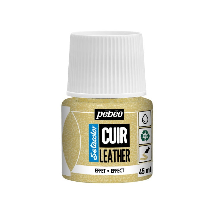 Pebeo Setacolor Lederfarbe mit Effekt 45 ml – glitzernd Gold
