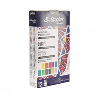 Pebeo Setacolor Stoffmalfarben-Set deckend 12 x 20 ml