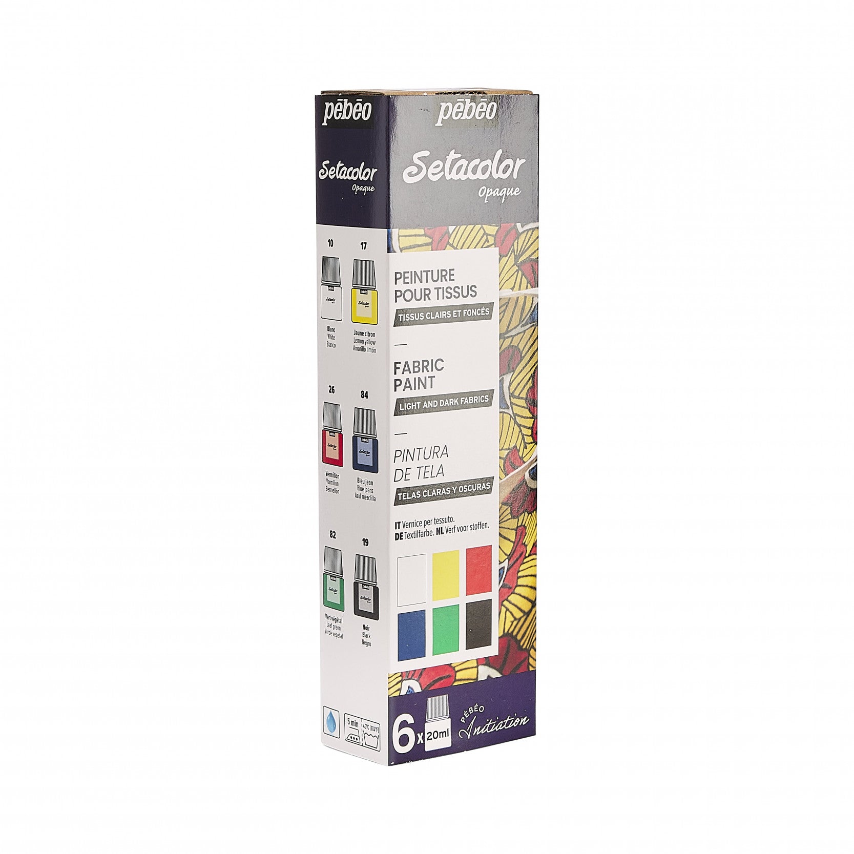 Pebeo Setacolor Deckende Stoffmalfarben Set 6 x 20 ml