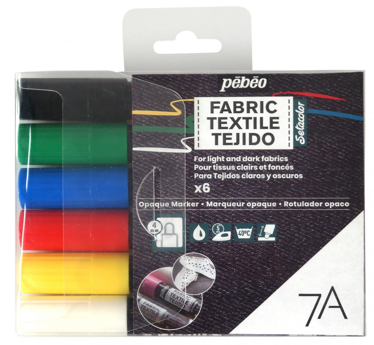 Pebeo Textilmarker Set Setacolor 6 Stk. CLASSIC