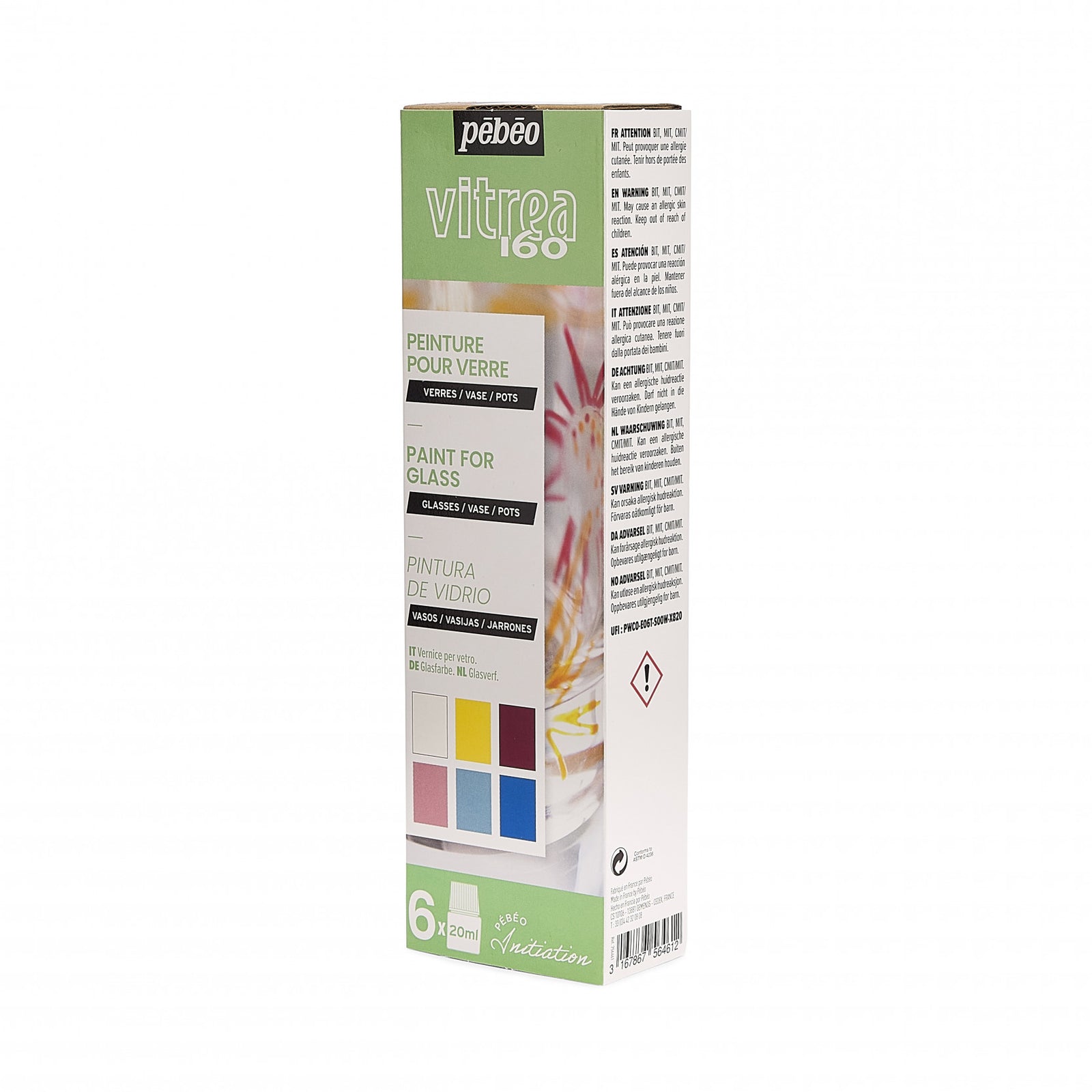 Pebeo Vitrea 160 Glasmalfarben-Set 6 x 20 ml
