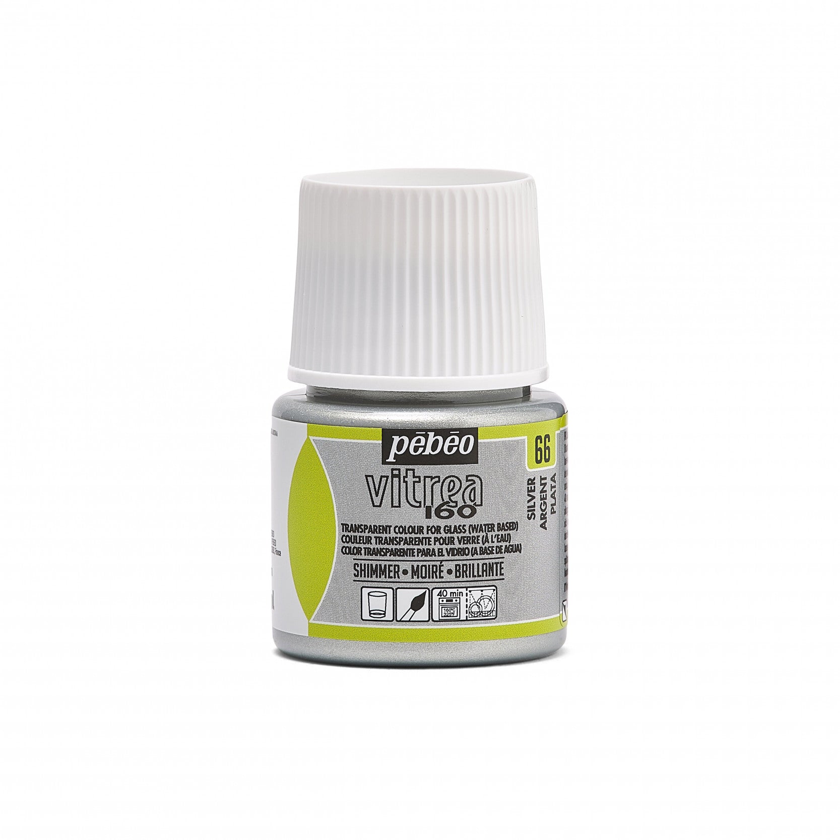 Pebeo Vitrea 160 Glasmalfarbe 45 ml Shimmer Silver