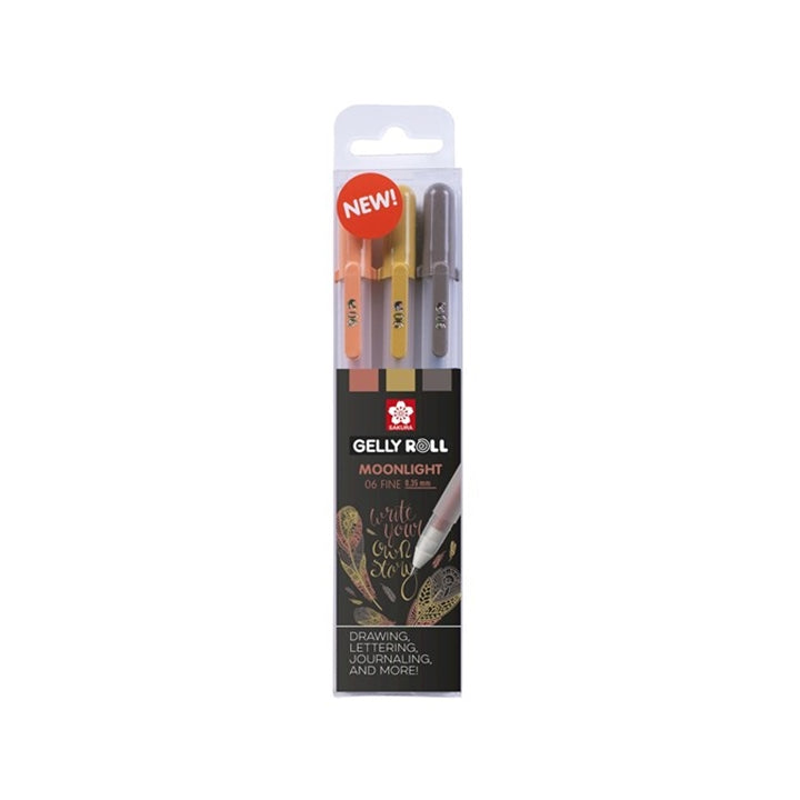 Sakura Gelly Roll MOONLIGHT Gelschreiber - 3er Set – nature