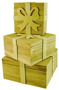 Pentart Holzboxen, 3er-Set, 16 x 16 x 8 cm