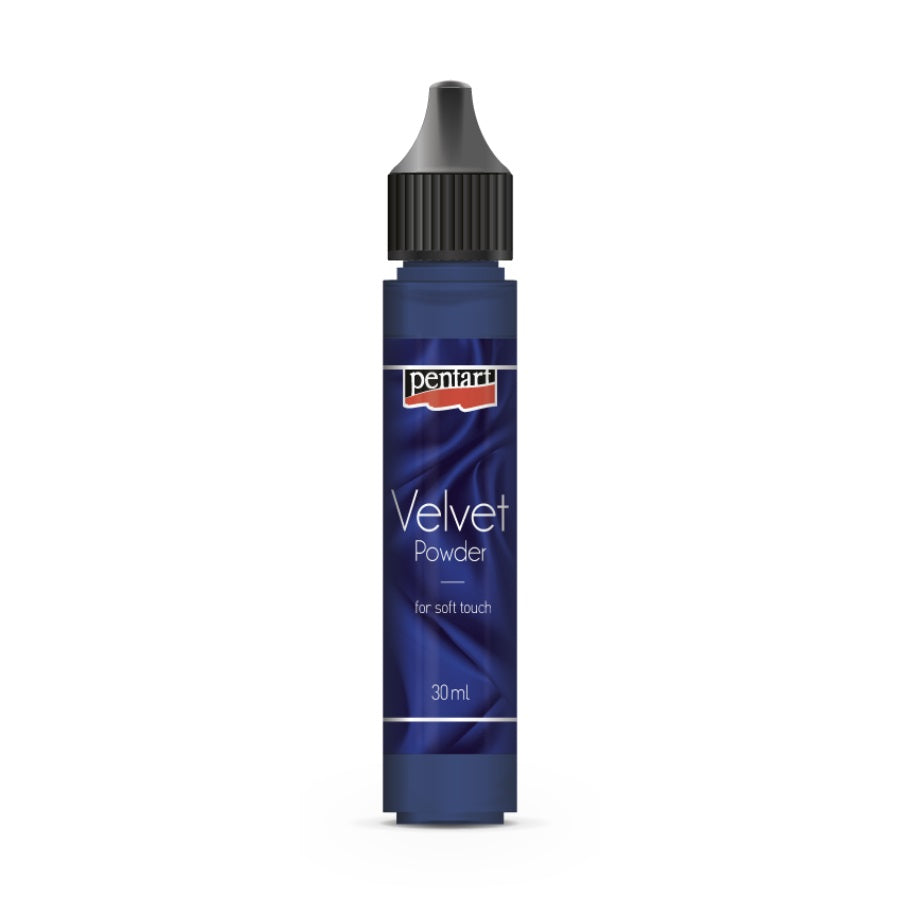 Pentart Samtpuder in der 30 ml Tube für die Anwendung auf feuchten Farben oder doppelseitigem Klebeband.