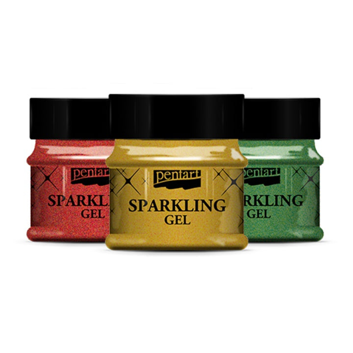Pentart Sparkling Gel 50 ml in verschiedenen Farbtönen für glänzende Effekte | ARTMIE