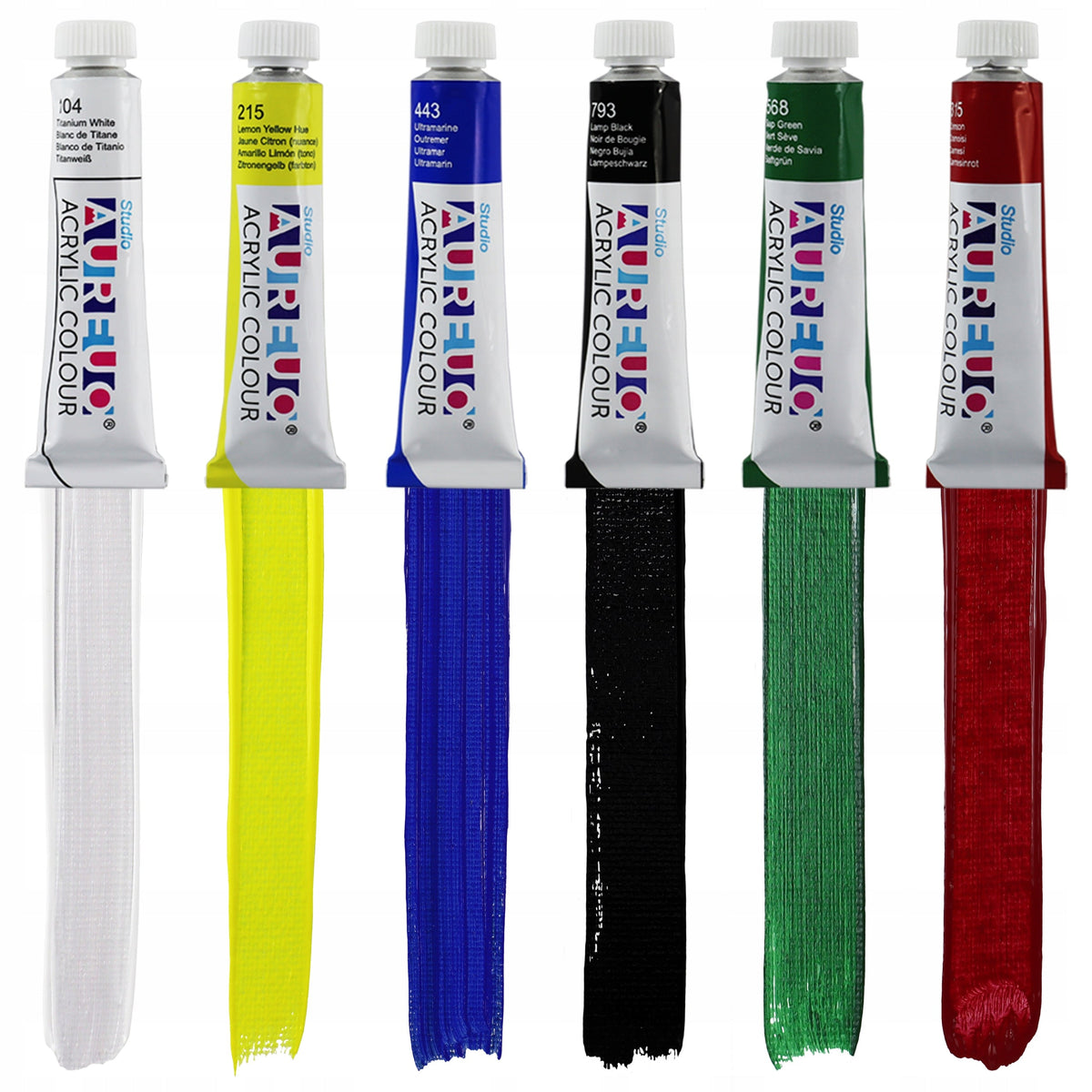 Phoenix Acrylfarben-Set 6 x 12 ml mit Malblock, Pinseln und Palette